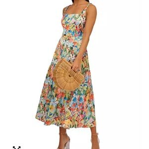 Adrianna Papell Colorful Floral Midi Dress